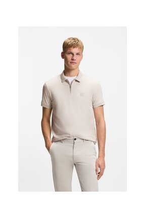 BOSS Pamuklu Slim Fit Yarım Fermuarlı Polo Erkek POLO 50537507 070