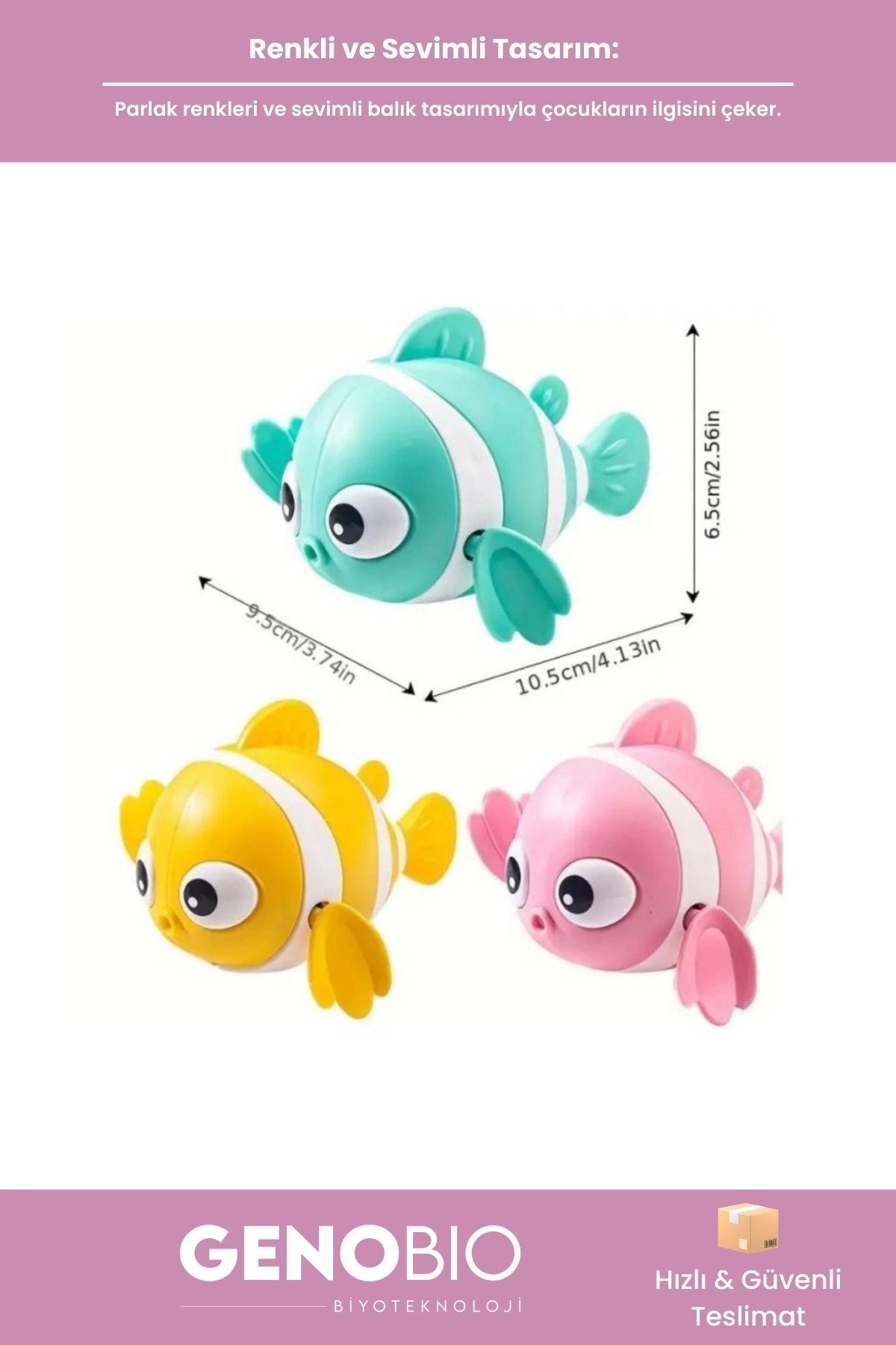 GenoBio #BanyoOyuncağı BPA İçermez Renkli Balık Bebek Banyo Küvet Su Eğlence Çocuk Hareketli Yüzen Oyuncak fotoğrafı 2 (önizleme)