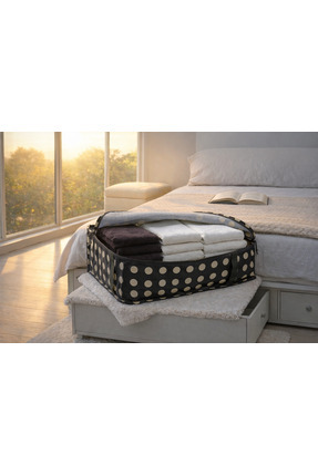 TEZPAZAR Hurç Büyük Boy 69x51x19 Cm Nevresim Giysi Saklama Kutusu Düzenleme H...