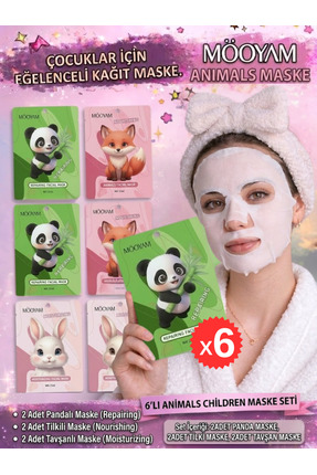 M00YAM En Çok Tercih Edilen! Animal Tavşan, Tilki, Panda Maske Çocuklar İçin ...
