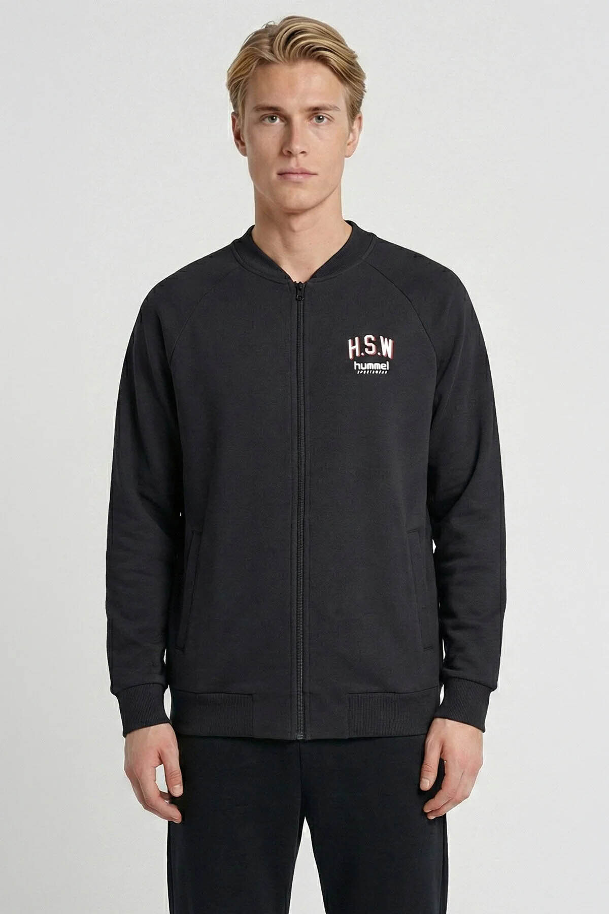 سویشرت مردانه مشکی Hmlvianda Bomber Zip 922523-2001 هامل سویشرت hummel