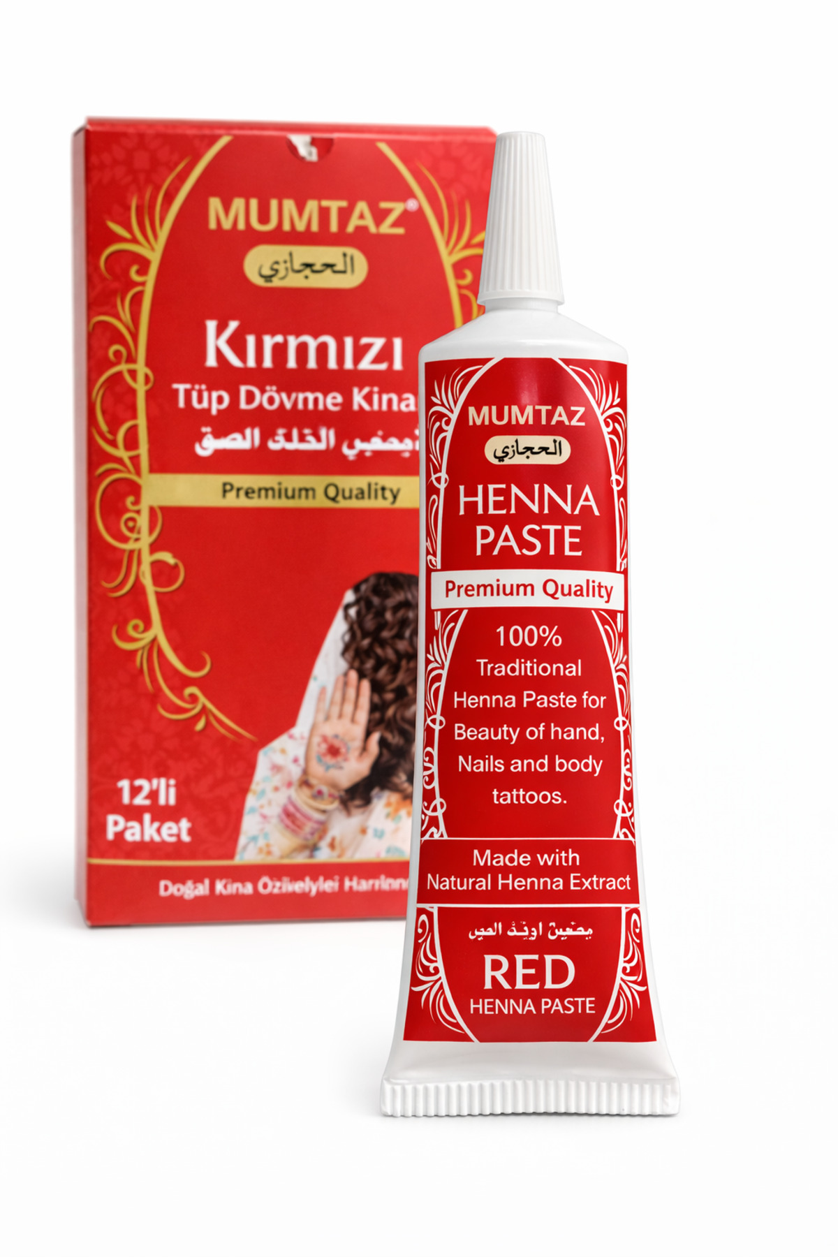 Mumtaz Kırmızı Tüp Dövme Kınası – Henna Paste Red Geçici Dövme