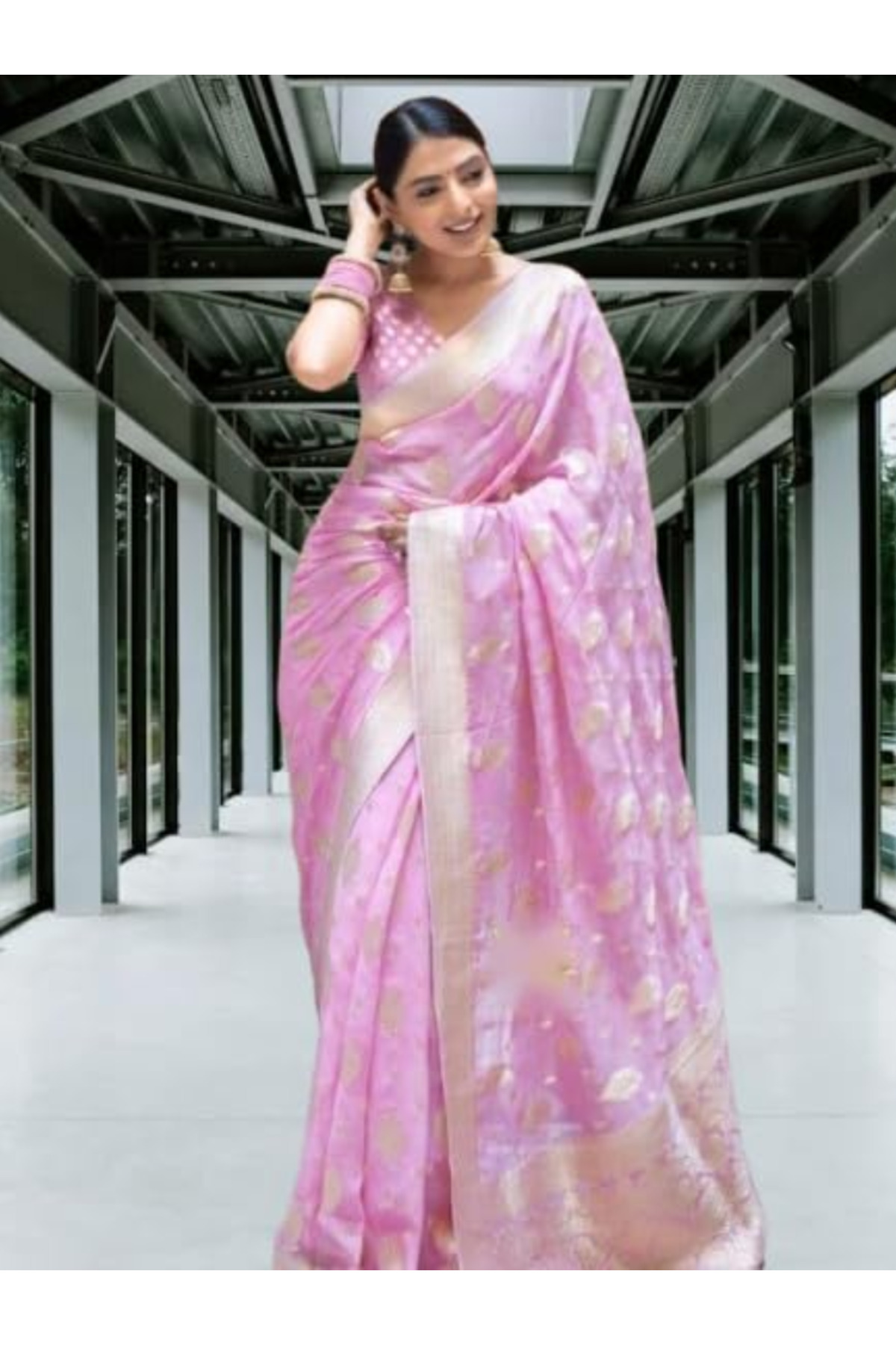 MYSMAR Pink Silk Saree - MAF3078 | Pink