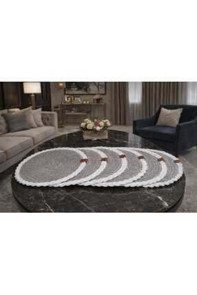 Armağan Garajı Doğal Jüt İp 6 lı Supla – El Yapımı Hasır Amerikan Servis Masa...