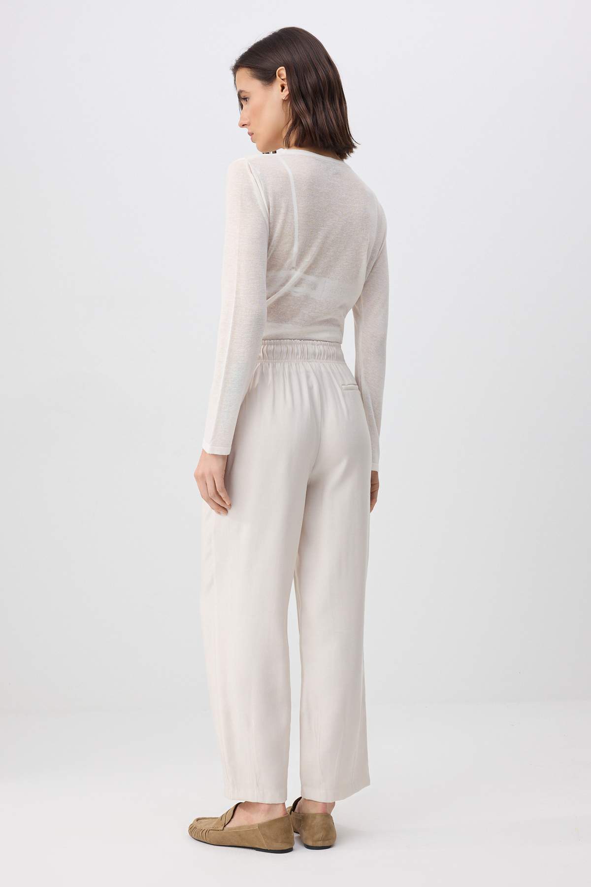 Trendyolmilla  Taş Beli Lastikli Tensel Pantolon TWOSS26PL00070 - Görsel 5