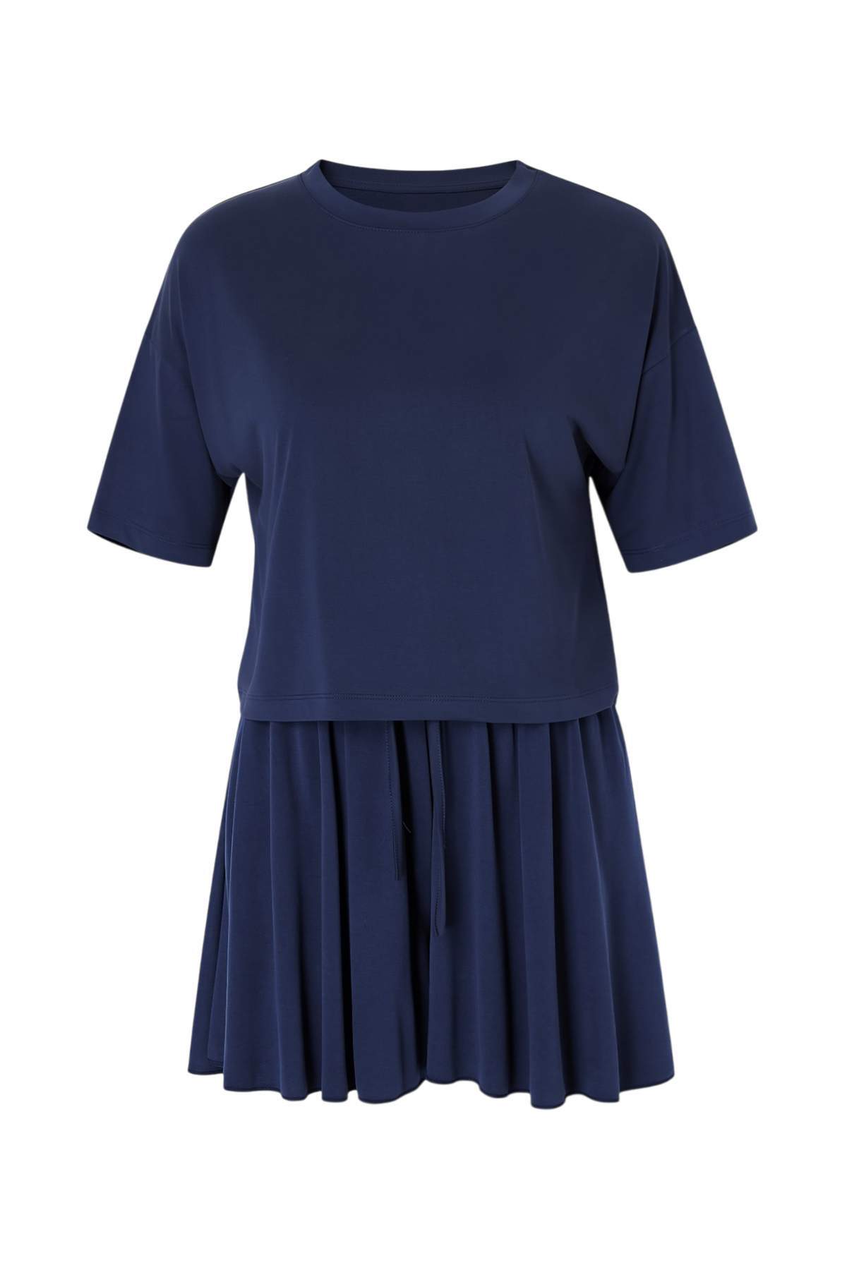 Trendyolmilla  Antrasit Oversize Düşük Kol Kısa Kollu Geniş Paça Modal Örme Alt-Üst Takım TWOSS26AU00134 - Görsel 5