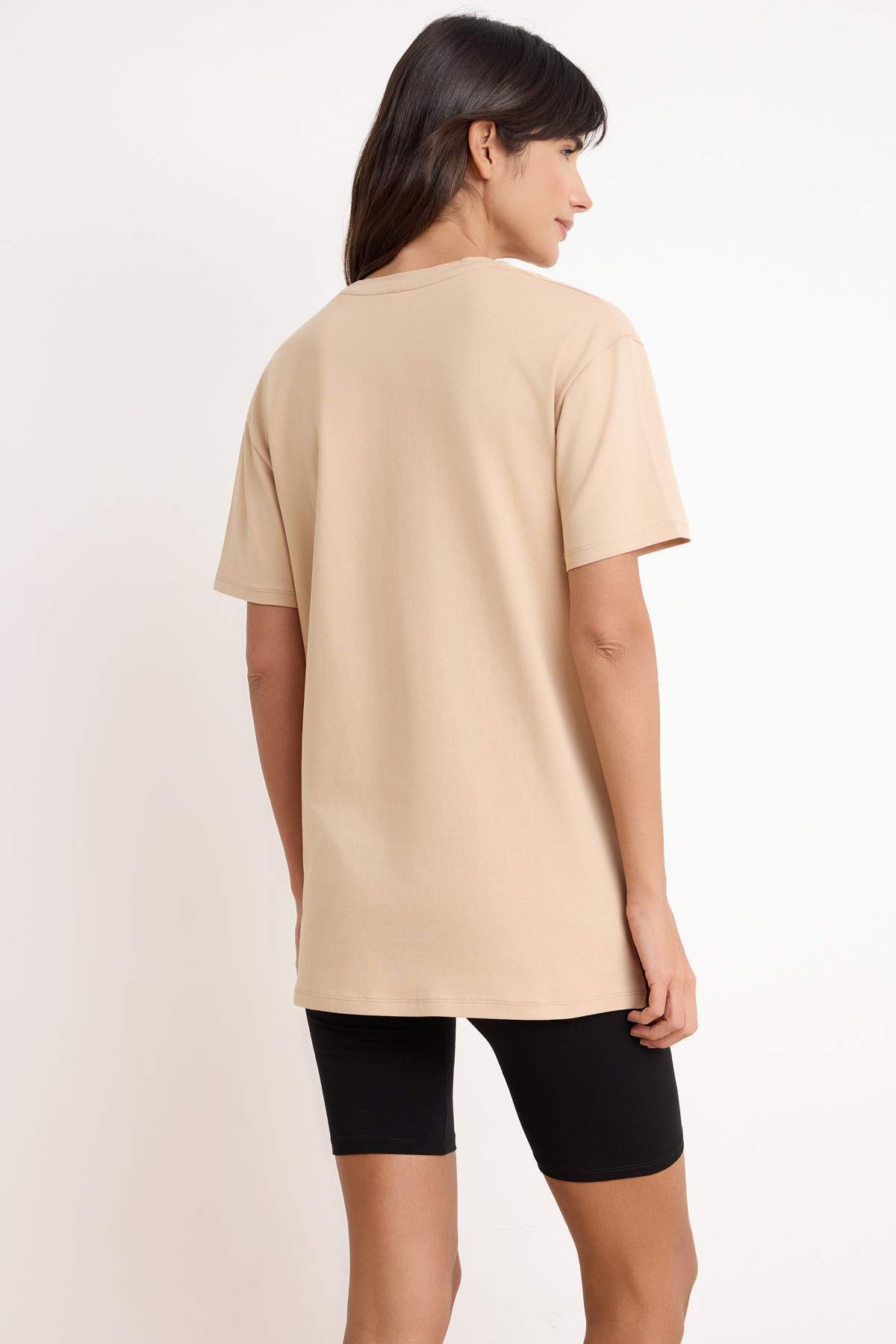 Trendyolmilla  Taş Regular/Normal Kalıp Baskılı Kısa Kol Taytlı Örme Alt - Üst Takım TWOSS26AU00130 - Görsel 4