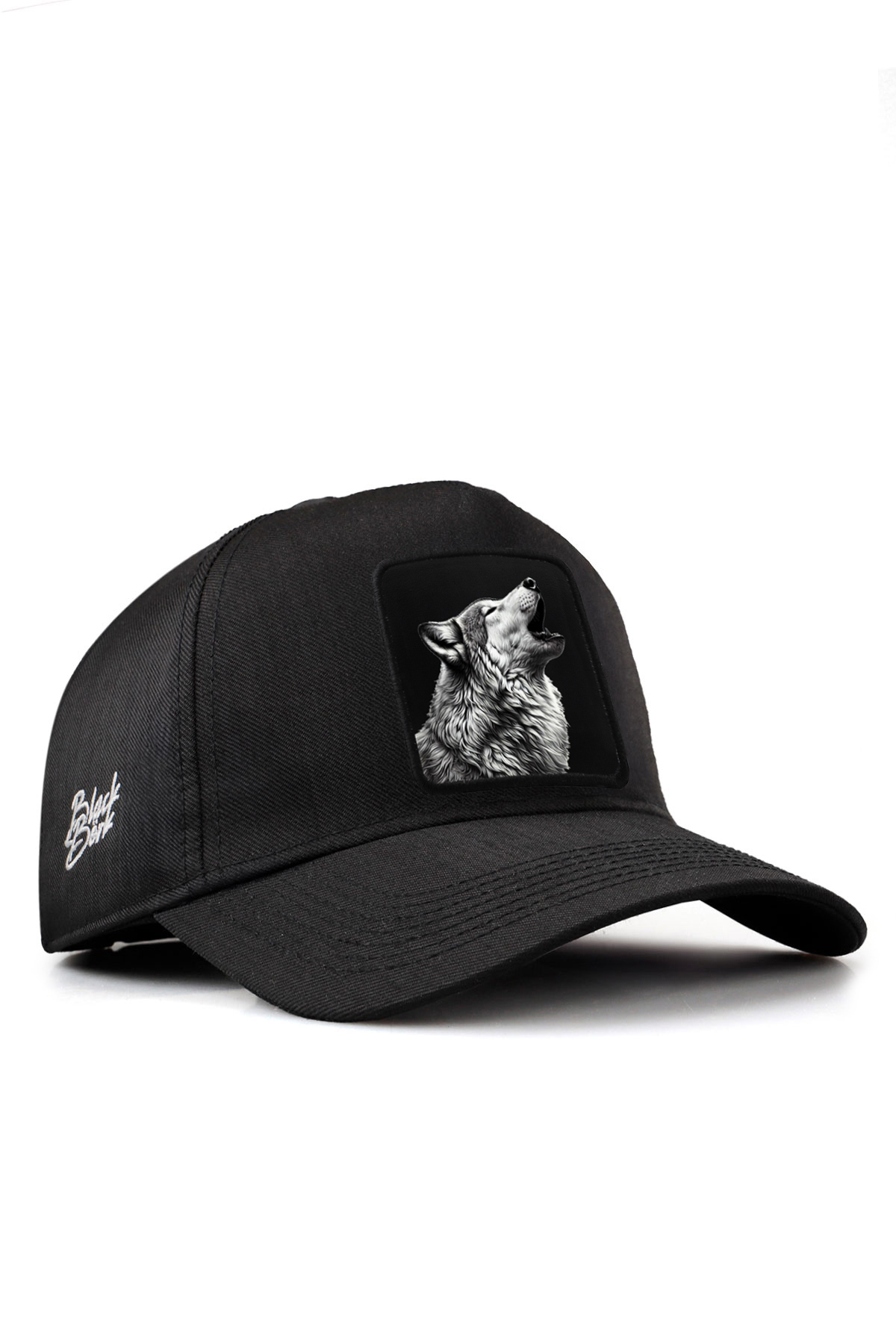 Cordura Black Baseball Hat with Wolf Logo