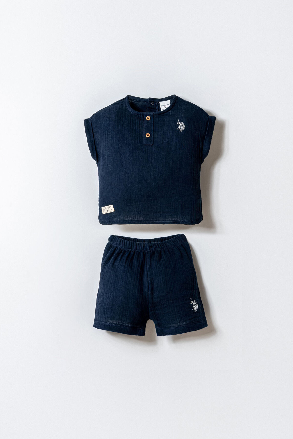 U.S. Polo Assn. Baby Boy Navy Blue Shorts Set