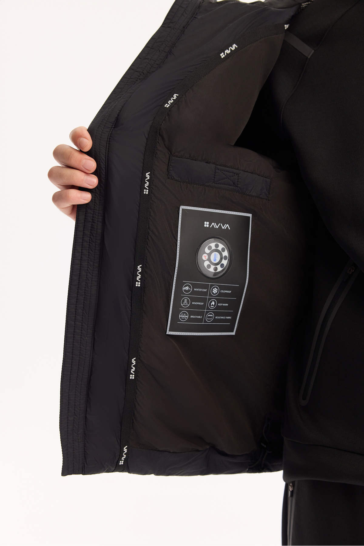 Avva  Erkek Siyah Kapüşonlu Rüzgar Geçirmez -4°C Dayanıklı Şişme Peluş Comfort Fit Mont A52Y6158 - Görsel 7