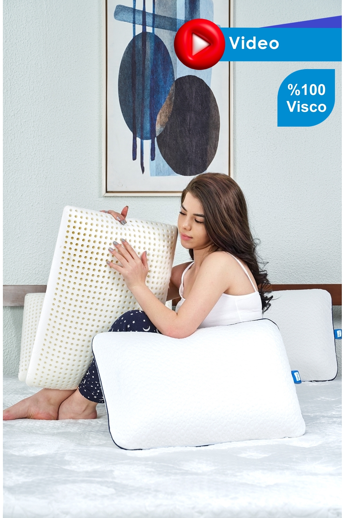 AirLuxury Air Ducted Neck Hernia Orthopedic Visco Pillow for Neck Flattening 59x39x15cm