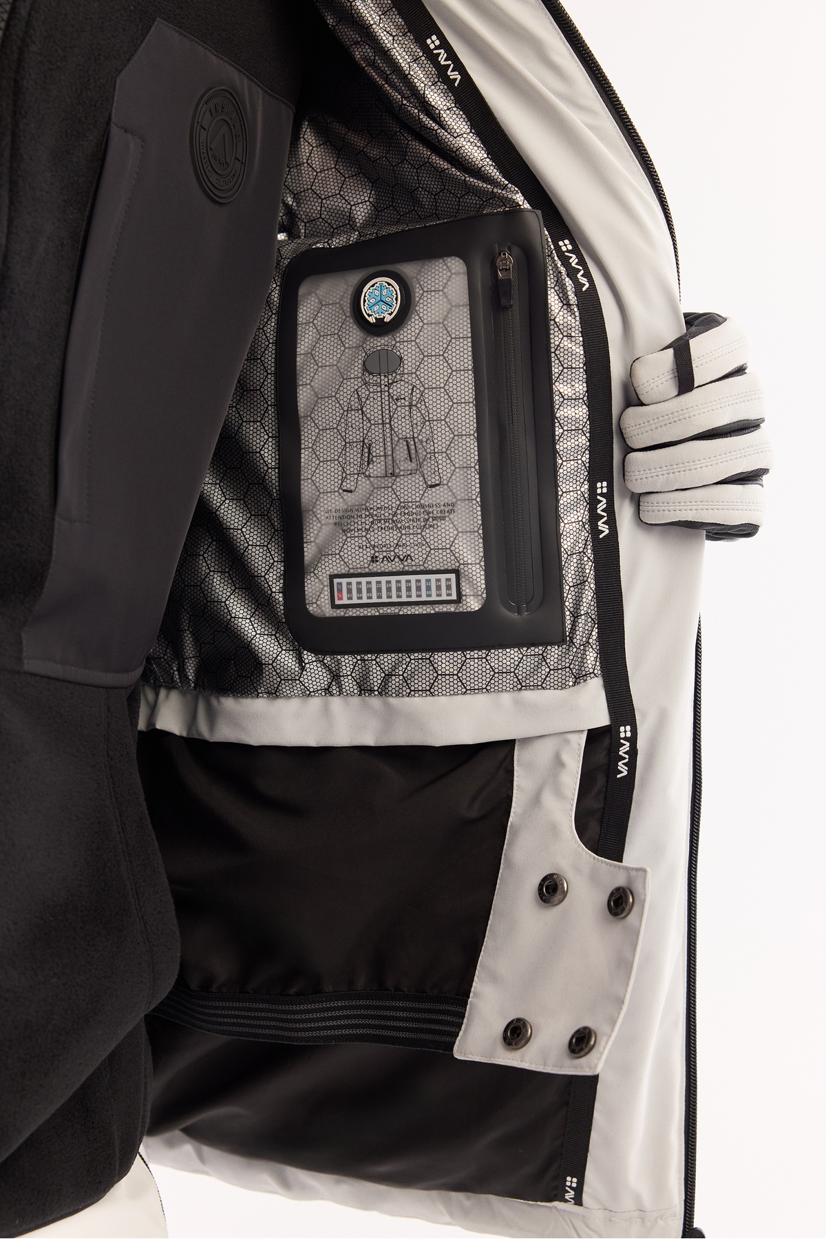 Avva  Erkek Gri Kapüşonlu Su İtici Rüzgar Geçirmez -15°C Dayanıklı Şişme Kayak Montu A52Y6161 - Görsel 6