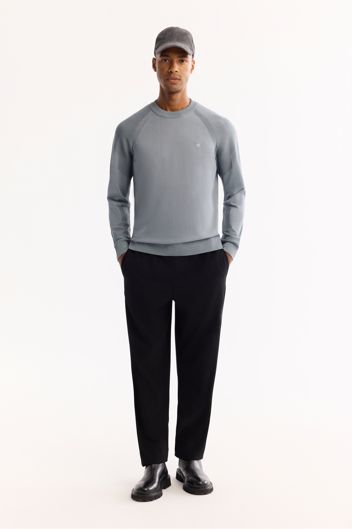 Avva  Erkek Mavi Bisiklet Yaka Dokulu Triko Regular Fit Kazak A52Y5083 - Görsel 5