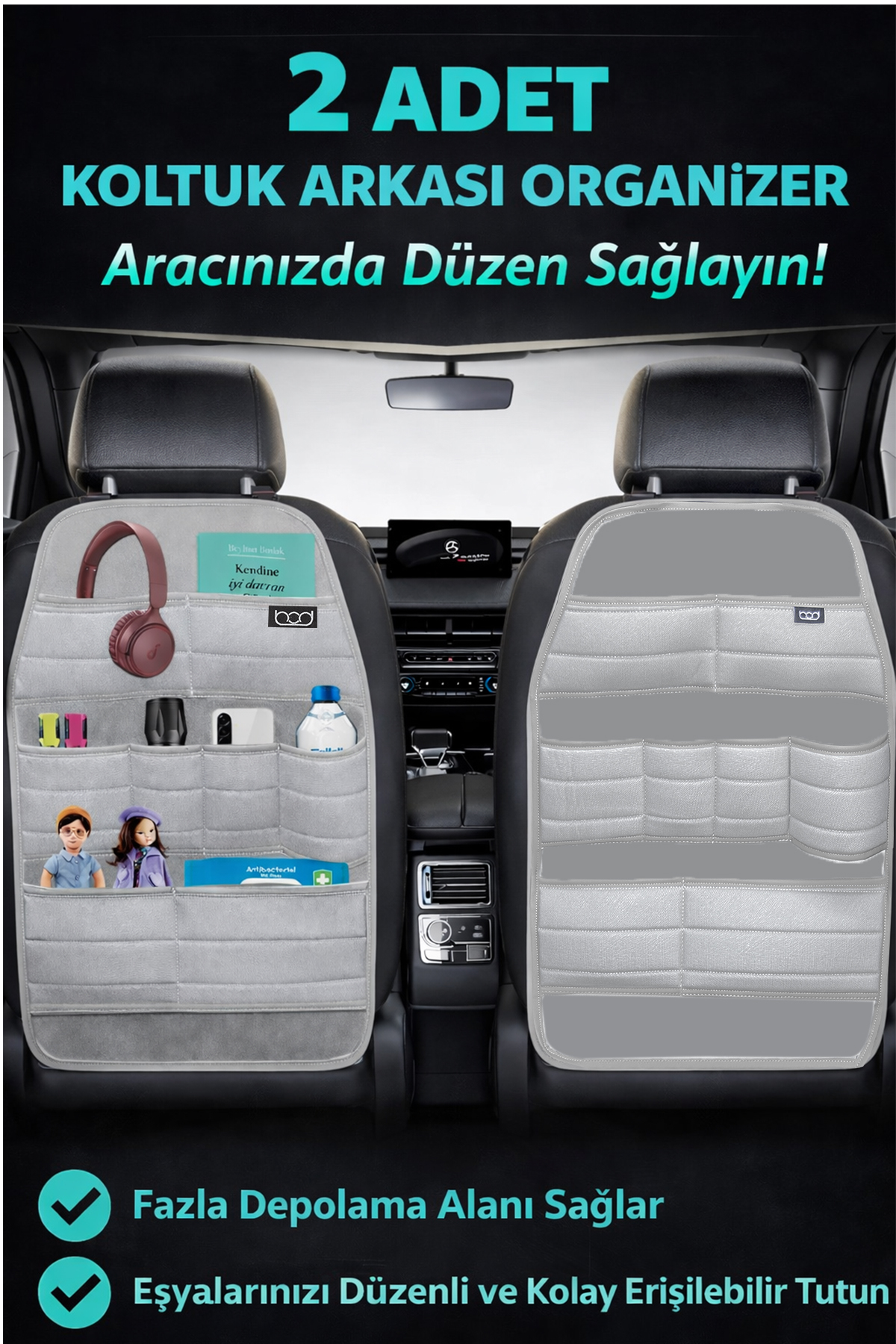 2'li Oto Koltuk Arkası Düzenleyici