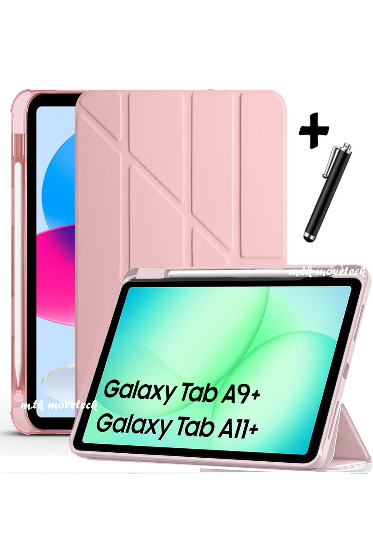 Galaxy Tab A11 Plus/A9 Plus 11 Inch Compatible Case Pencil Compartment Sleep Mode Silicone Cover Sm-x230