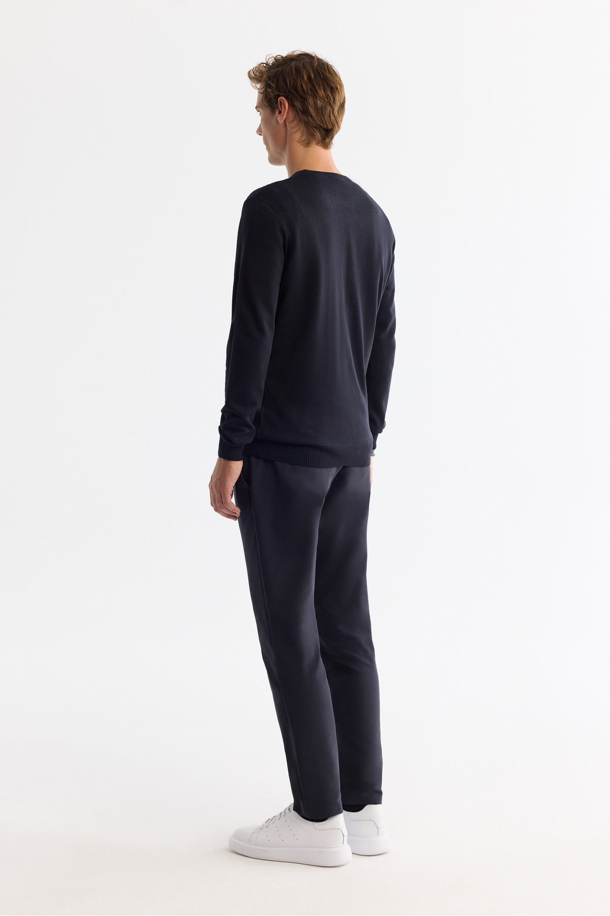 Avva  Erkek Lacivert Dokulu Basic Kazak E005109 - Görsel 3