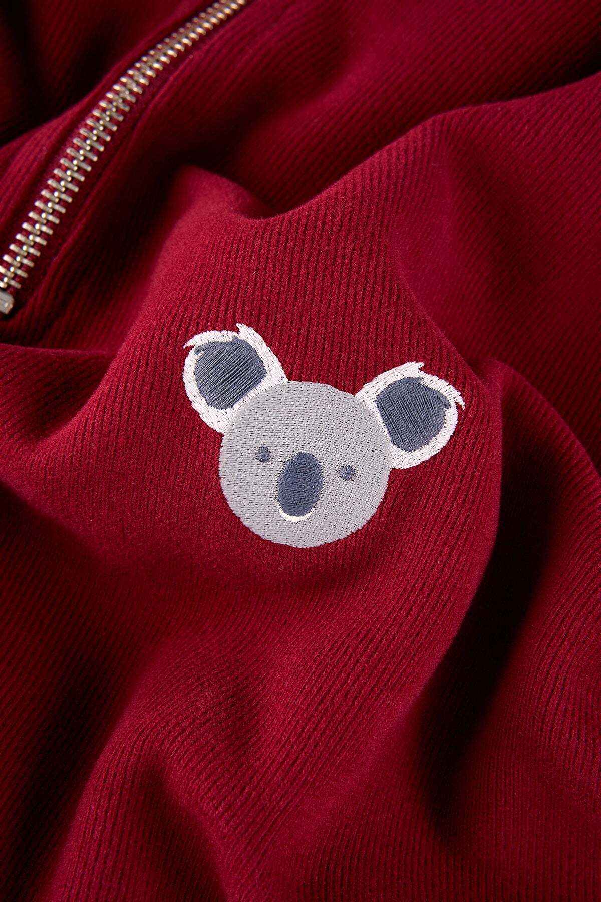 Reflect Studio  Koala SuperSoft Quarter-Zip Sweatshirt - Bordo - Görsel 2