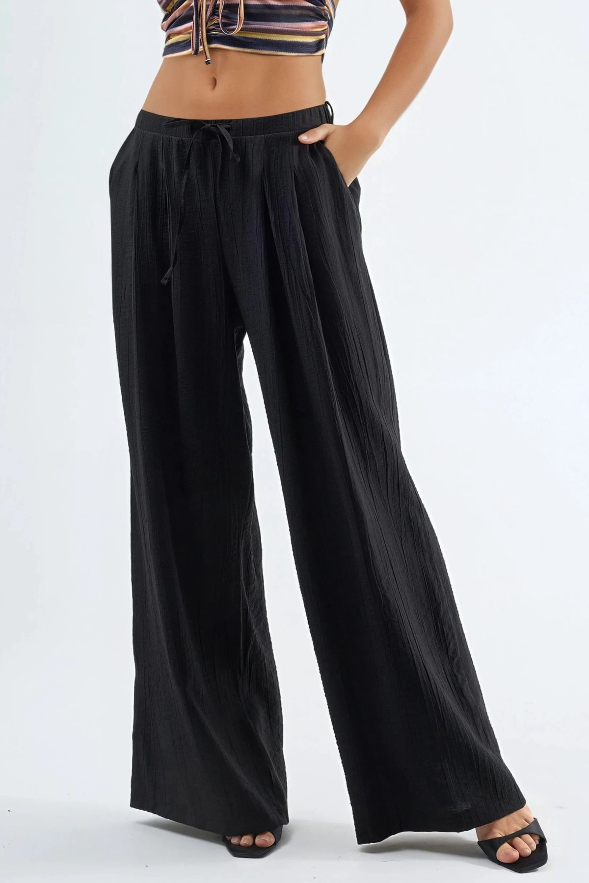BUSEM Wide Leg Shirred Trousers