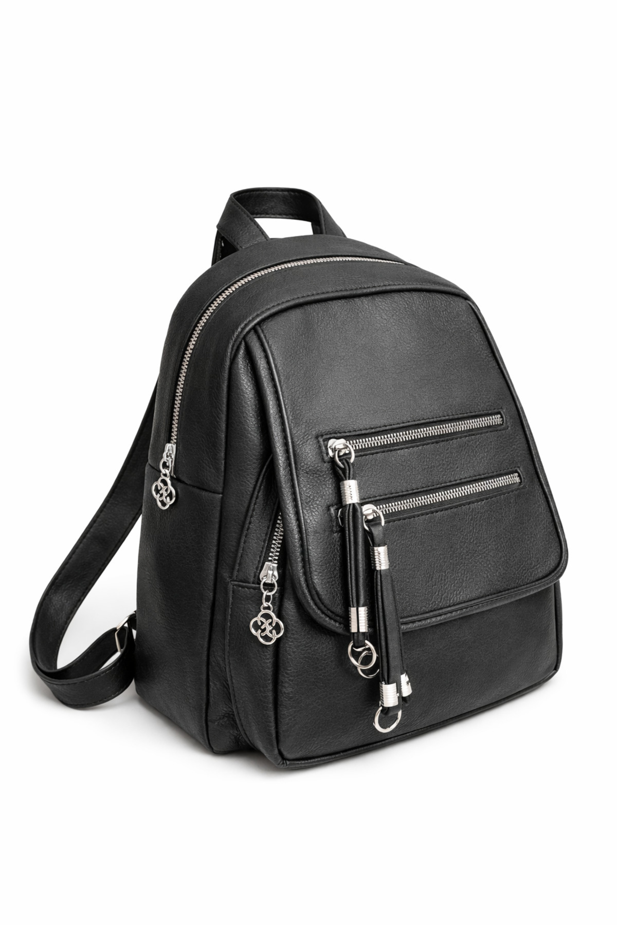 MILANOFOX  Kadın Mini Çok Bölmeli Deri Sırt Çantası – Kapaklı Cep Detaylı Günlük Kullanım Çantası - Görsel 3