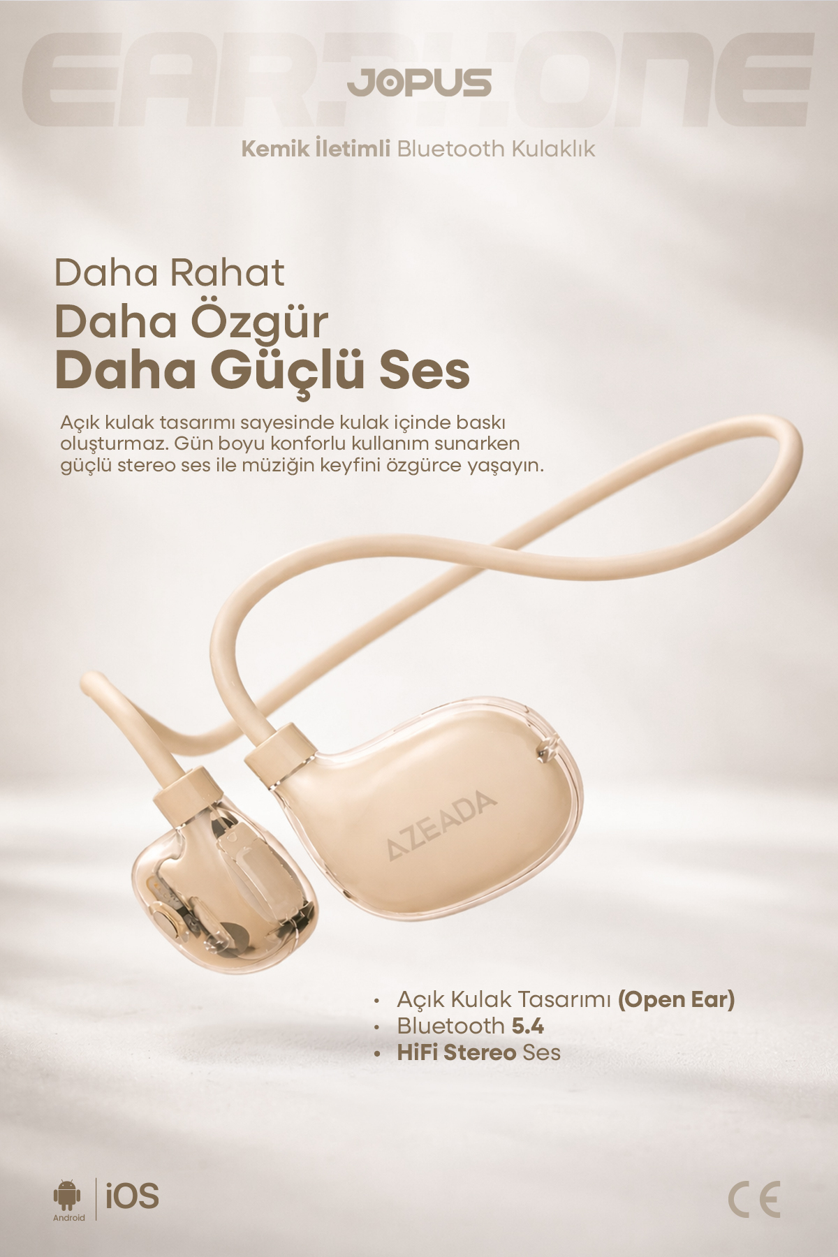 イヤホン SUBWAY Jopus Boyun Bantlı Sporcu Bluetooth Kulaklık Esnek ve Hafif