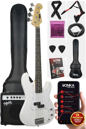 Midex Cbg-460wh 46 Inç 4/4 Yetişkin Amfili Bas Gitar Seti White