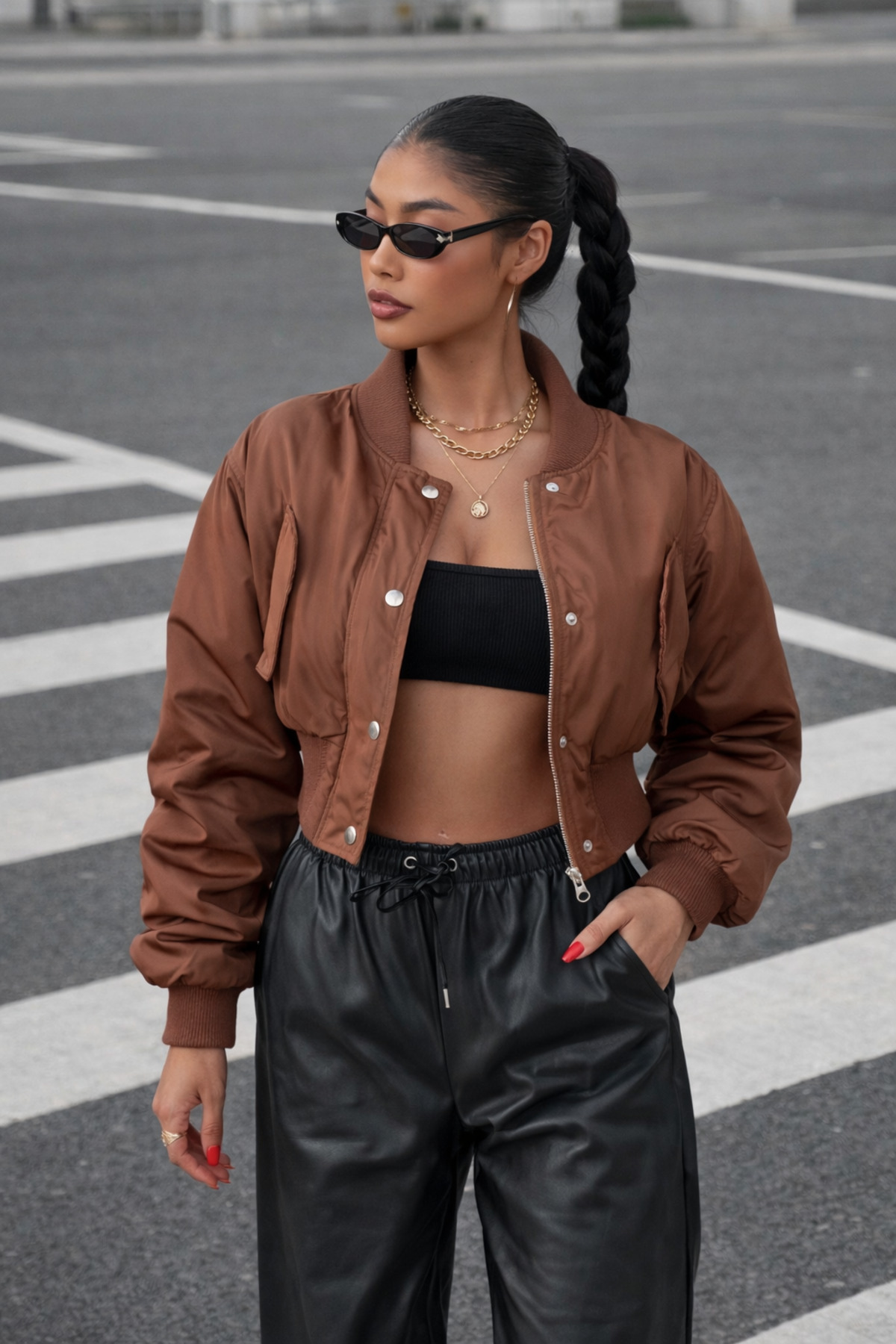 Lijuri  Miecka Crop Bomber Ceket 7022-8 R11-E-K4 - Görsel 2