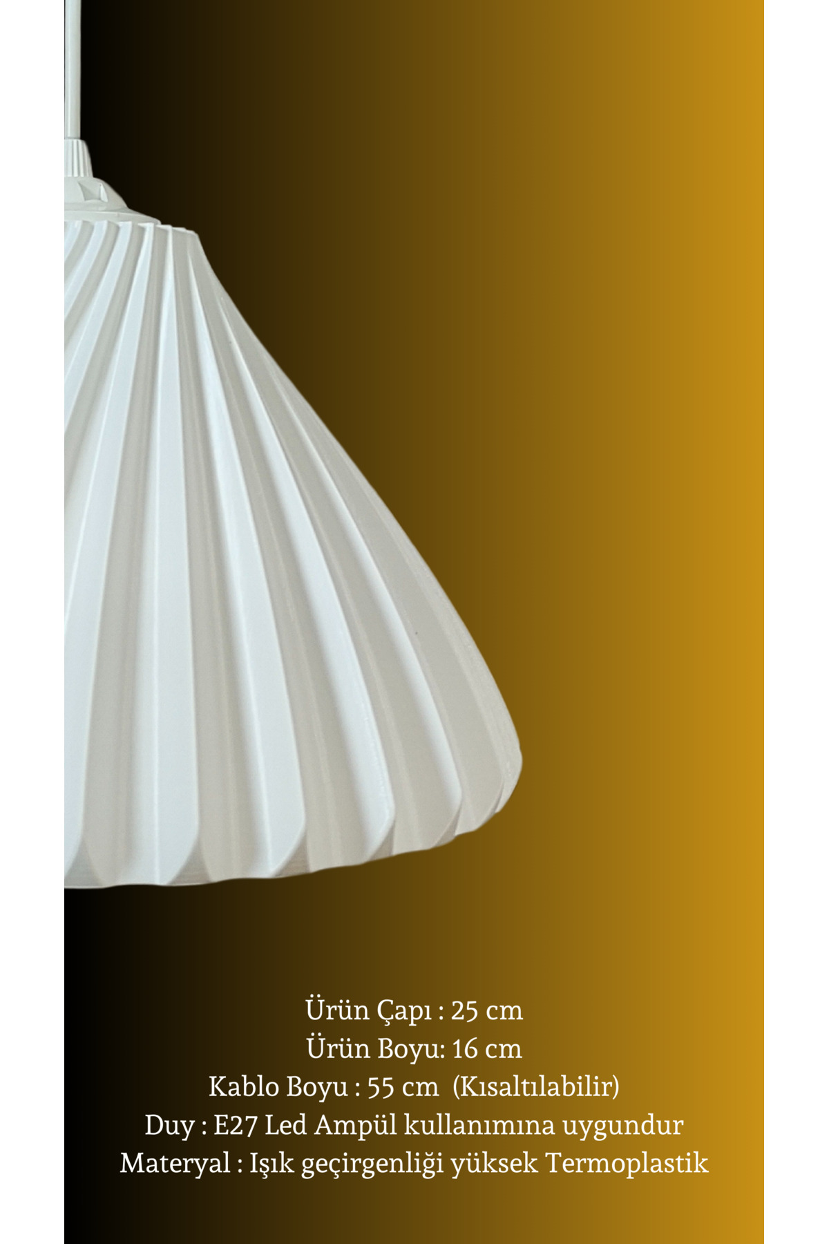 Genel Markalar Seagull Beyaz Avize Yatak Odası, Oturma Odası Tekli Sarkıt Avize (Bioplastik) fotoğrafı 6 (önizleme)