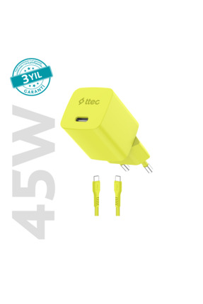 Ttec SmartCharger GAN 45W AVS PD Seyahat Hızlı Şarj Aleti + USB-C - USB-C 3A ...