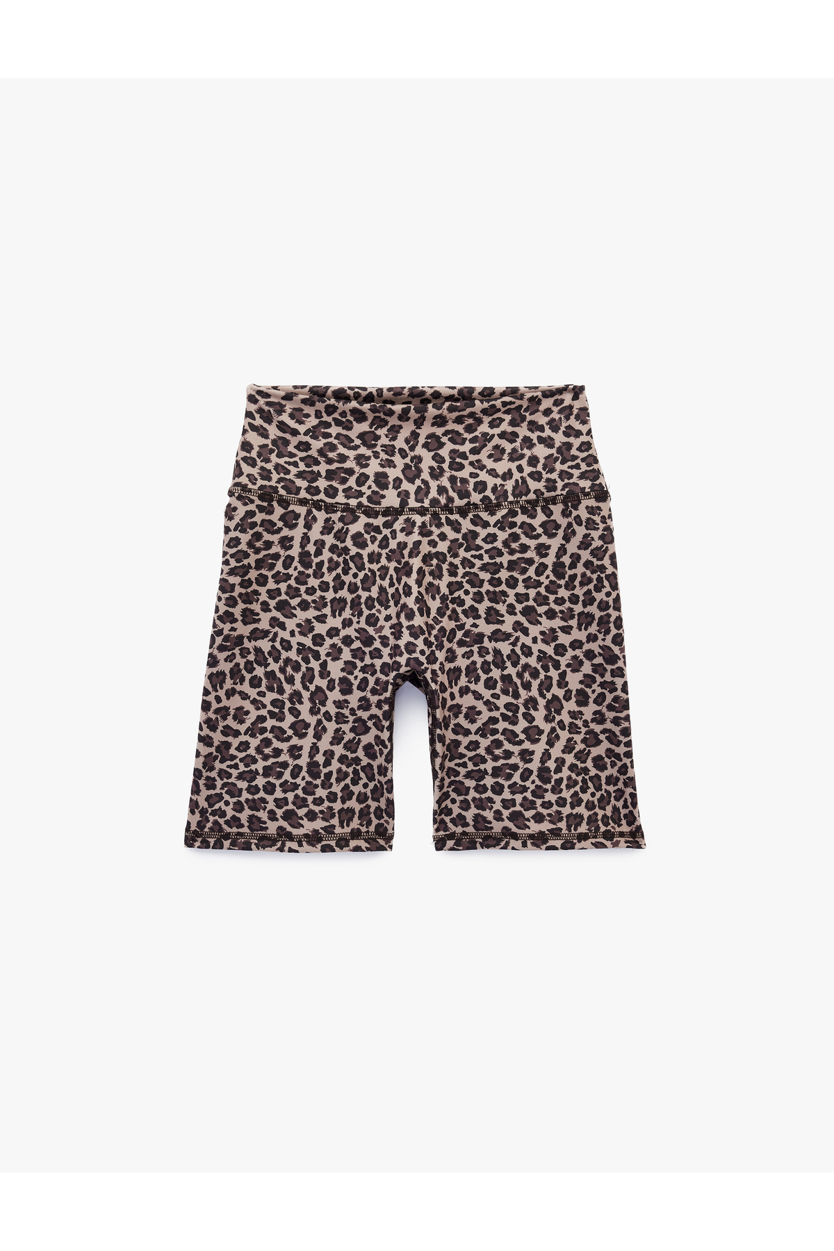Koton Slim Fit Yüksek Bel Biker Spor Leopar Tayt görsel 3