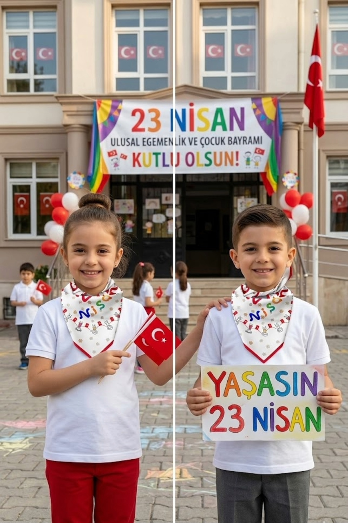 tuaipek 23 NİSAN ÇOCUK BAYRAMI TEMALI Bandana/Fular fotoğrafı 2 (önizleme)
