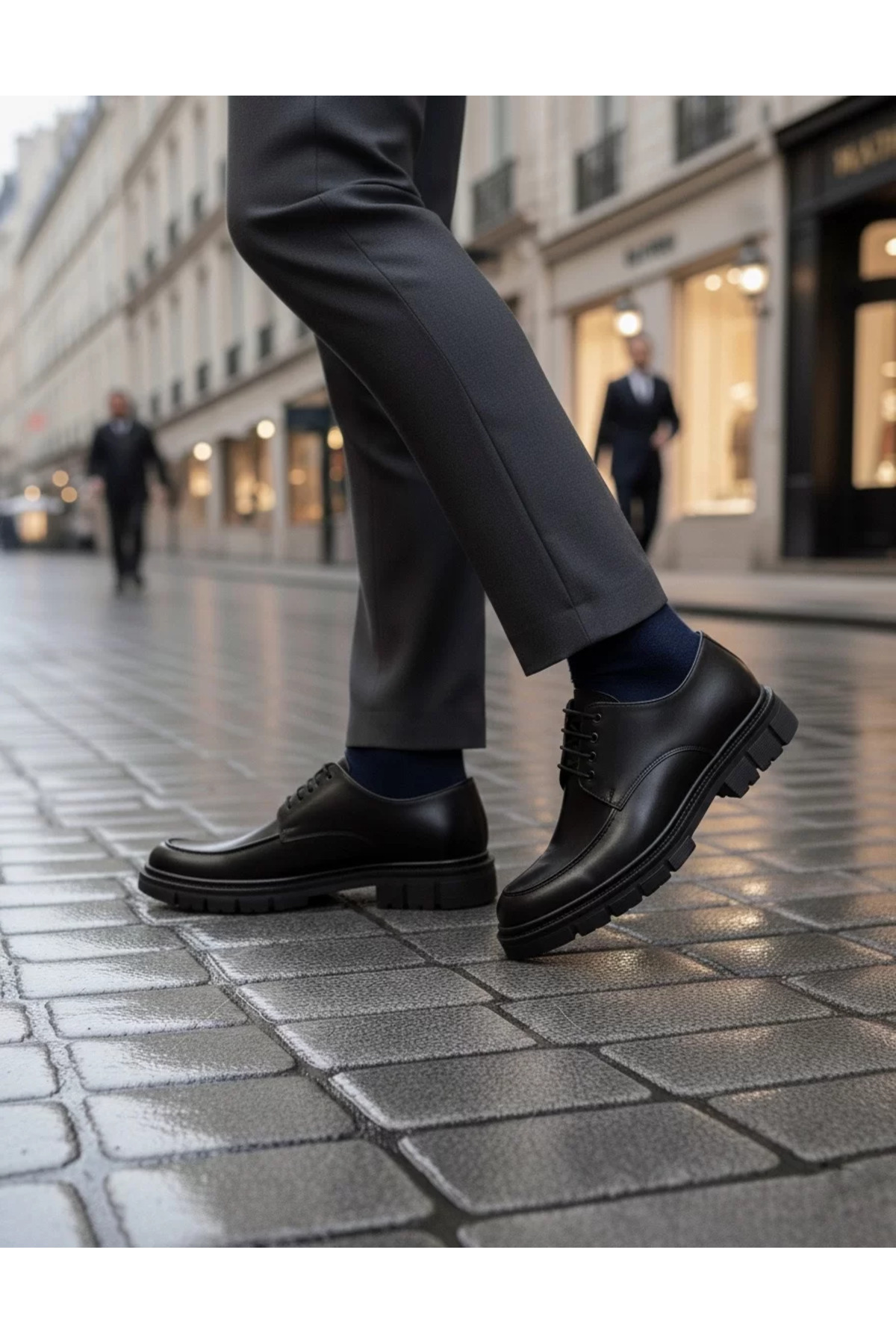 BOA  BA0237 Bağcıklı Klasik Yüksek Taban Casual Erkek Ayakkabı - Görsel 4