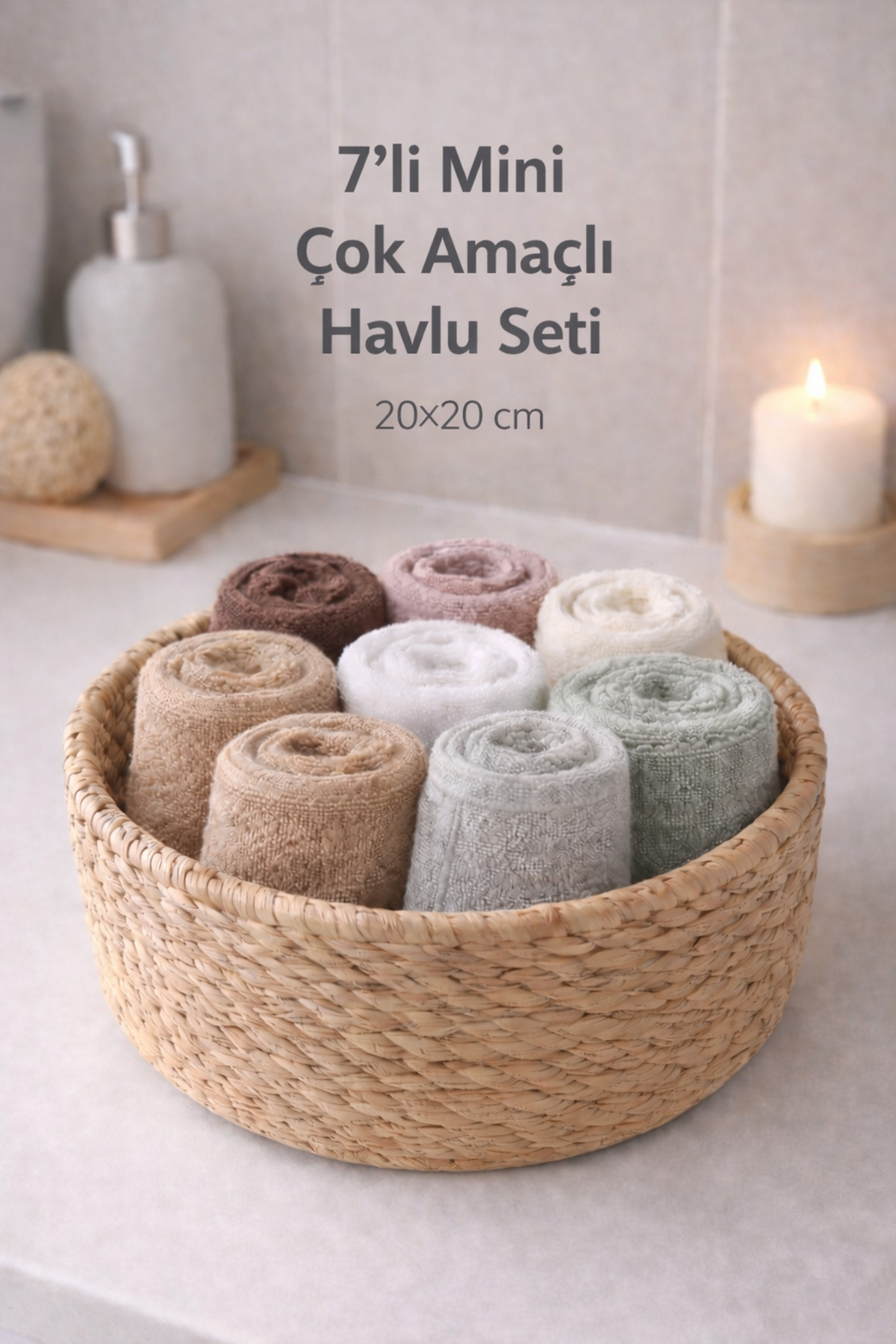 TEXTİLES MAGİC LAMP 7'li Çok Amaçlı Bambu Mini Havlu Seti - Bebek, Mutfak ve Temizlik Havlusu 20 X 20 cm fotoğrafı 2 (önizleme)