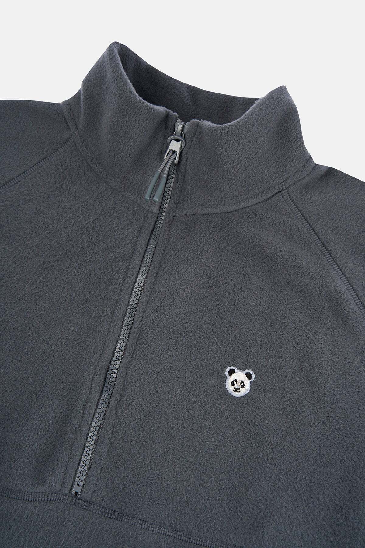 Panda Half-Zip Fleece - Anthracite — خاکستری PLR-013-007 — تصویر 2 از 8