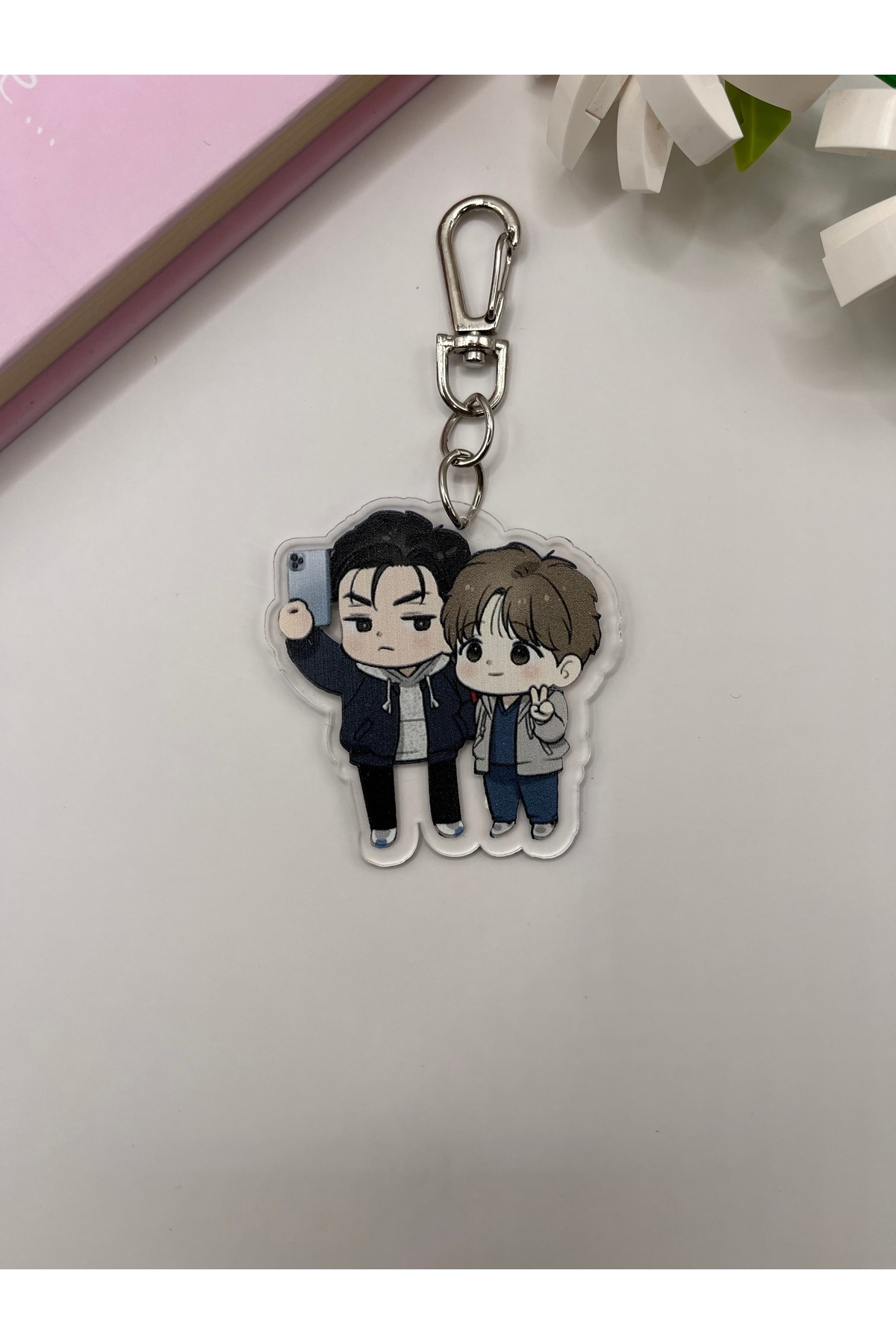 Jinx Webtoon Joo Jaekyung and Kim Dan Webtoon Anime Acrylic Keychain / Bag Ornament