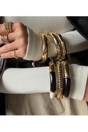 Xui Trend Marka Model 3’lü Renkli Esnek Gold Detaylı Bileklik/ Zra Model Bile...