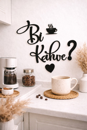 KAHVEHERŞEY Ahşap Bi Kahve Yazısı 5 parça