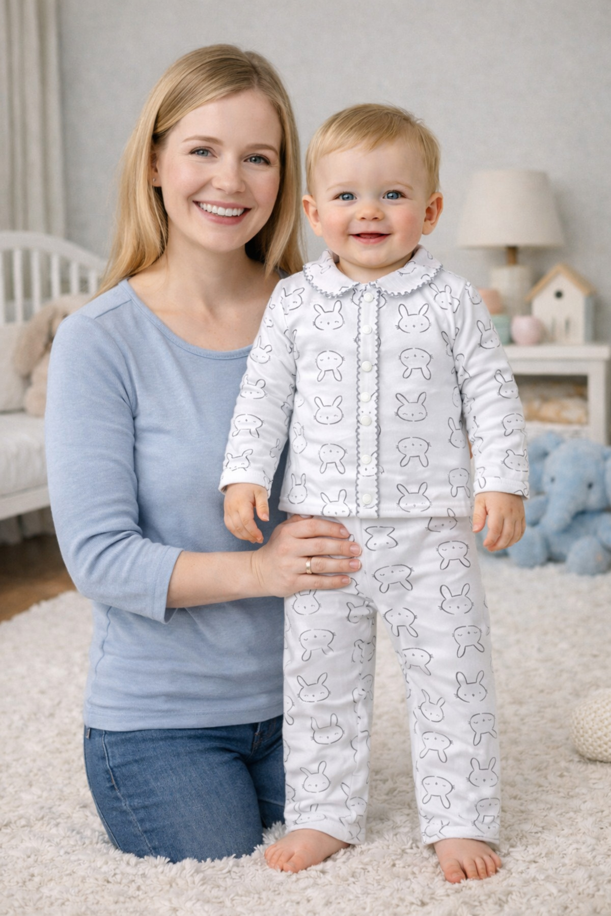 anne dokunuşu gibi KUZUM BEBE Yenidoğan Organik Pamuk 2’li Kız Erkek Bebek Takım fotoğrafı 2 (önizleme)