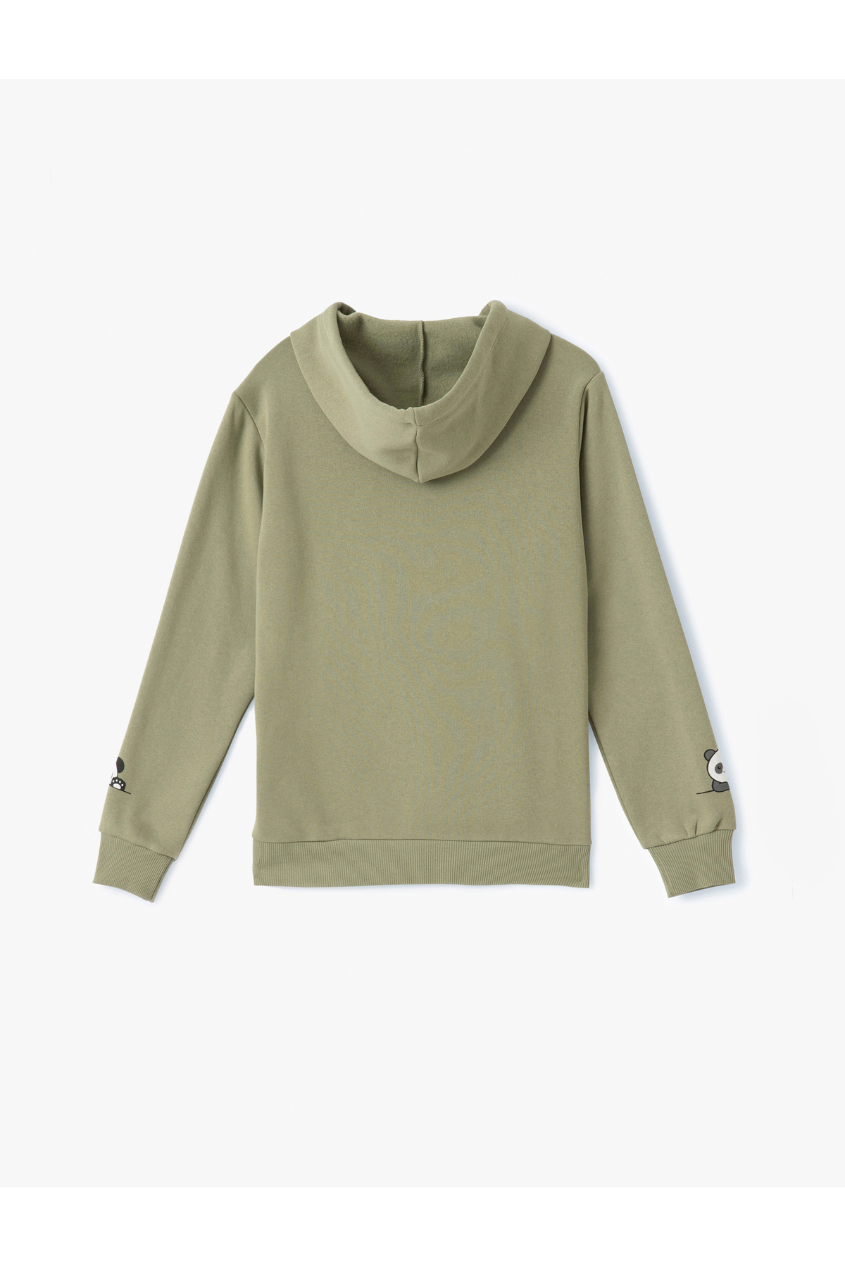 Koton  Panda Baskılı Kapüşonlu Kanguru Cepli Şardonlu Oversize Sweatshirt - Görsel 4