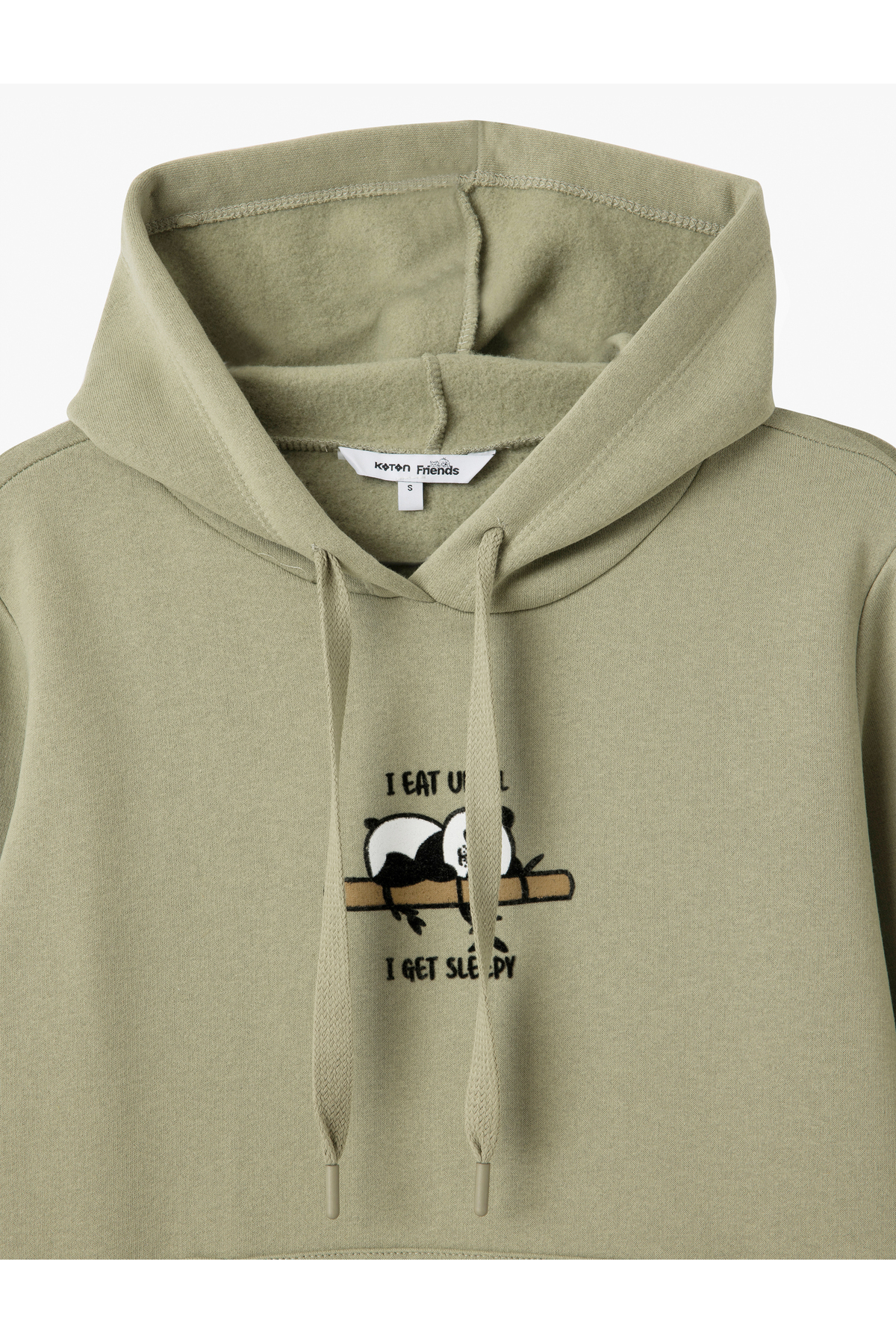 Koton  Panda Baskılı Kapüşonlu Kanguru Cepli Şardonlu Oversize Sweatshirt - Görsel 5