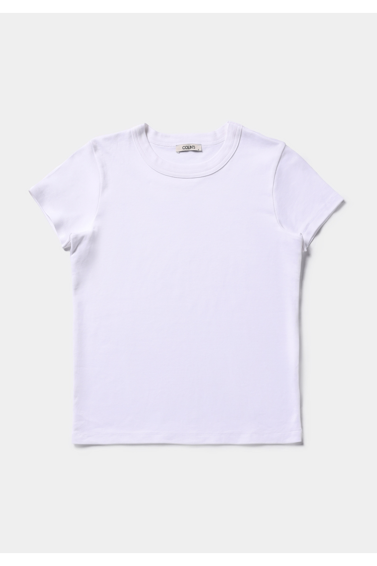 Colin’s  Slim Fit Yuvarlak Yaka Pamuklu Düz Kadın Beyaz Kısa Kol Tişört - Görsel 6