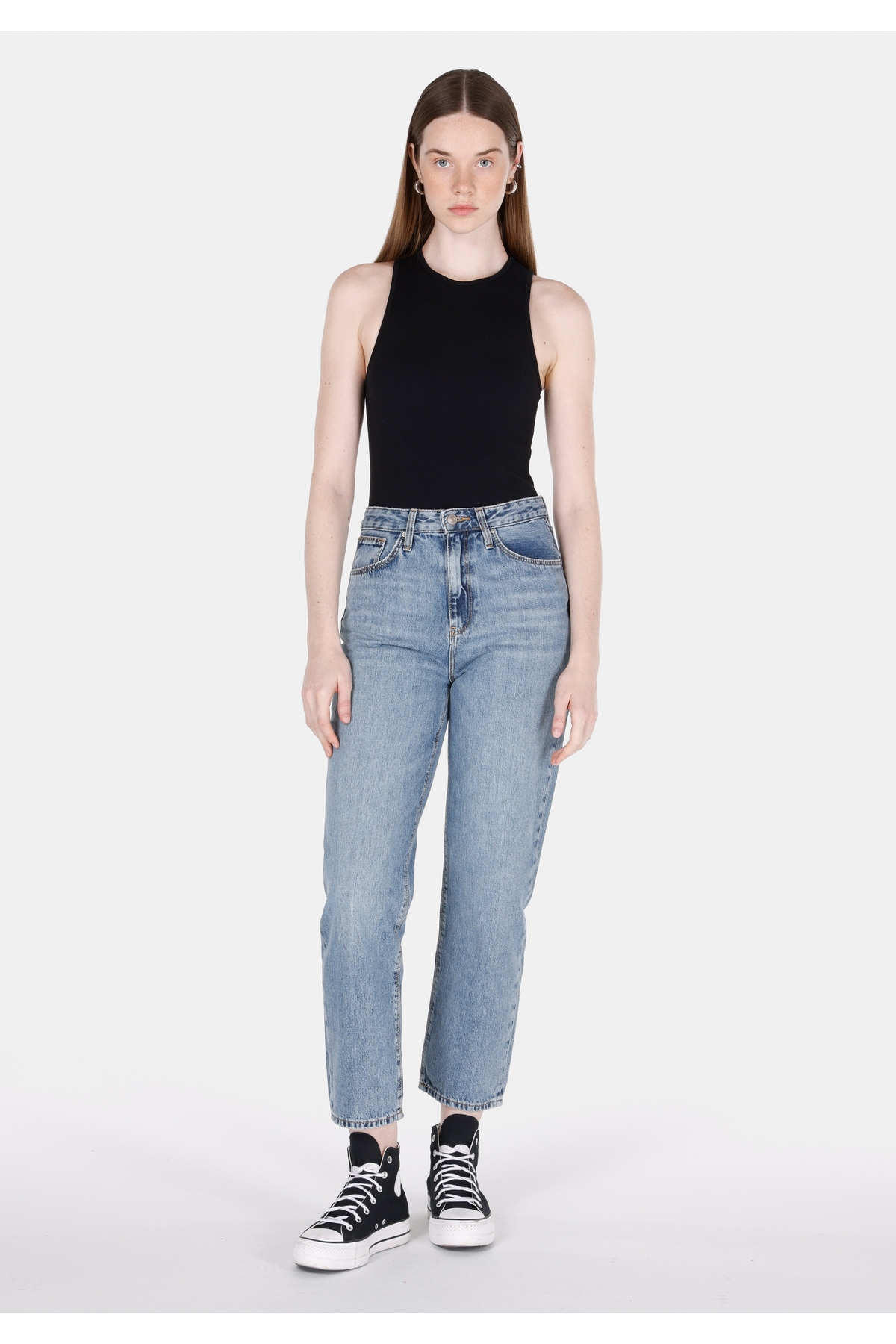 Colin’s  Straight Fit Yüksel Bel Düz Paça Kadın Light İndigo Denim Jean Pantolon