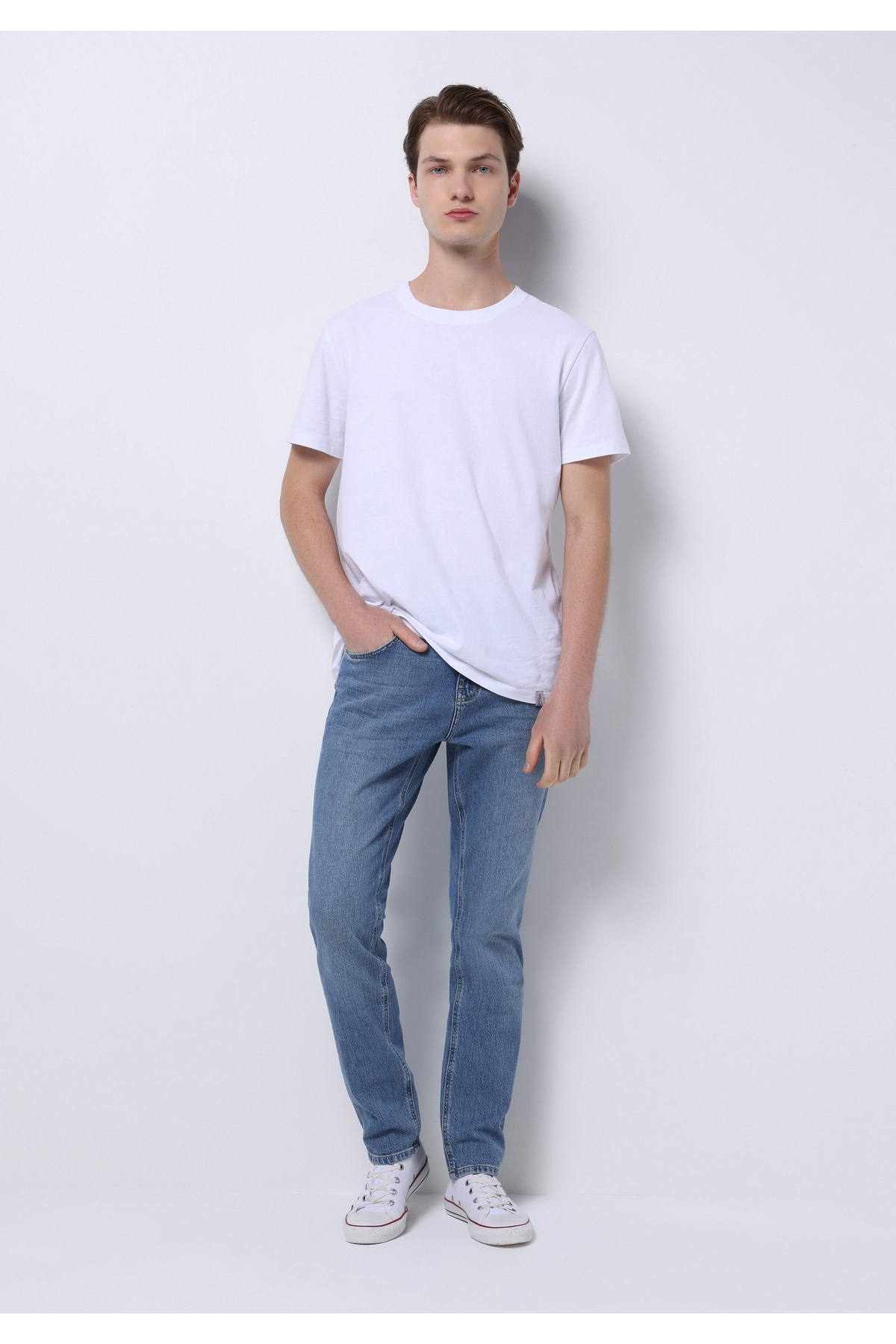 Straight Fit Erkek Mavi Jean Pantolon
