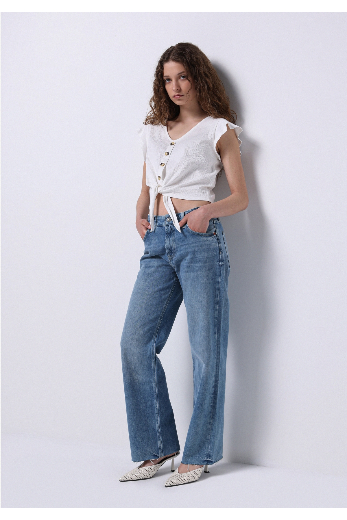 Straight Fit Kadın İndigo Jean Pantolon