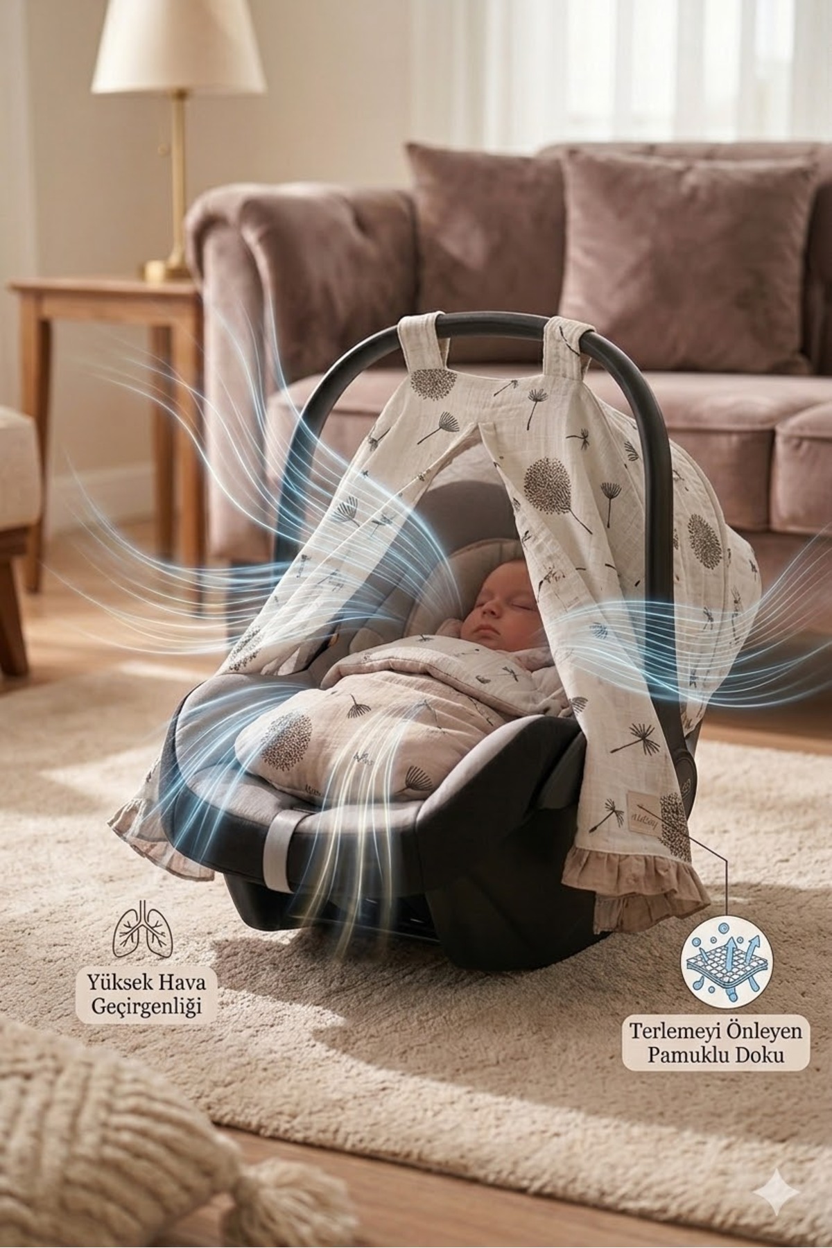 HALZEY Puset Örtüsü 4 Mevsimlik Pike Kumaş, Çıtçıtlı Fırfırlı fotoğrafı 3 (önizleme)