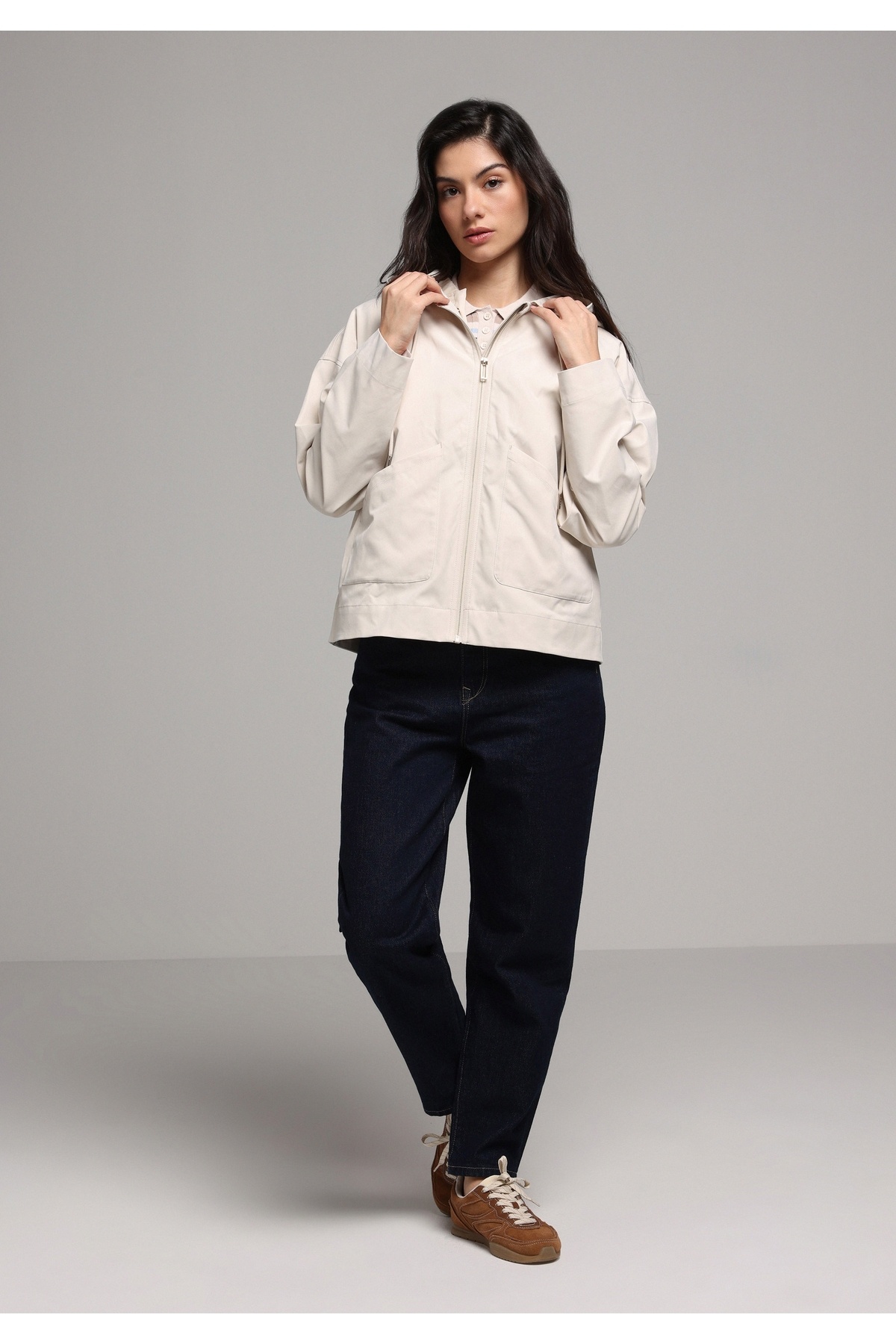 Colin’s  Regular Fit Kadın Ekru Yağmurluk - Görsel 3
