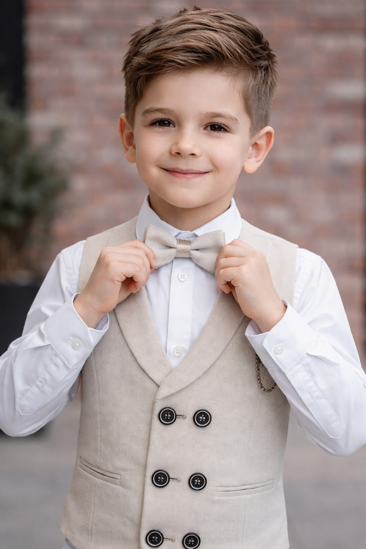 HAYTA Çocuk Yelek Takım Gömlekli Set 0-1yaş - 14yaş Silver Krem fotoğrafı 3 (önizleme)