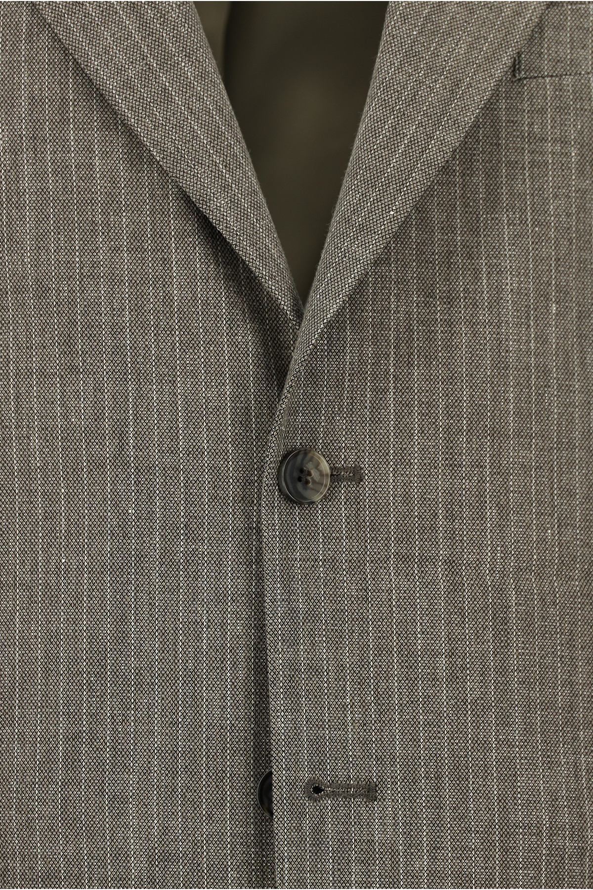 Abdullah Kiğılı  6 Drop Regular Fit Standart Kesim Klasik Çizgili Keten Karışımlı Ceket - Görsel 3