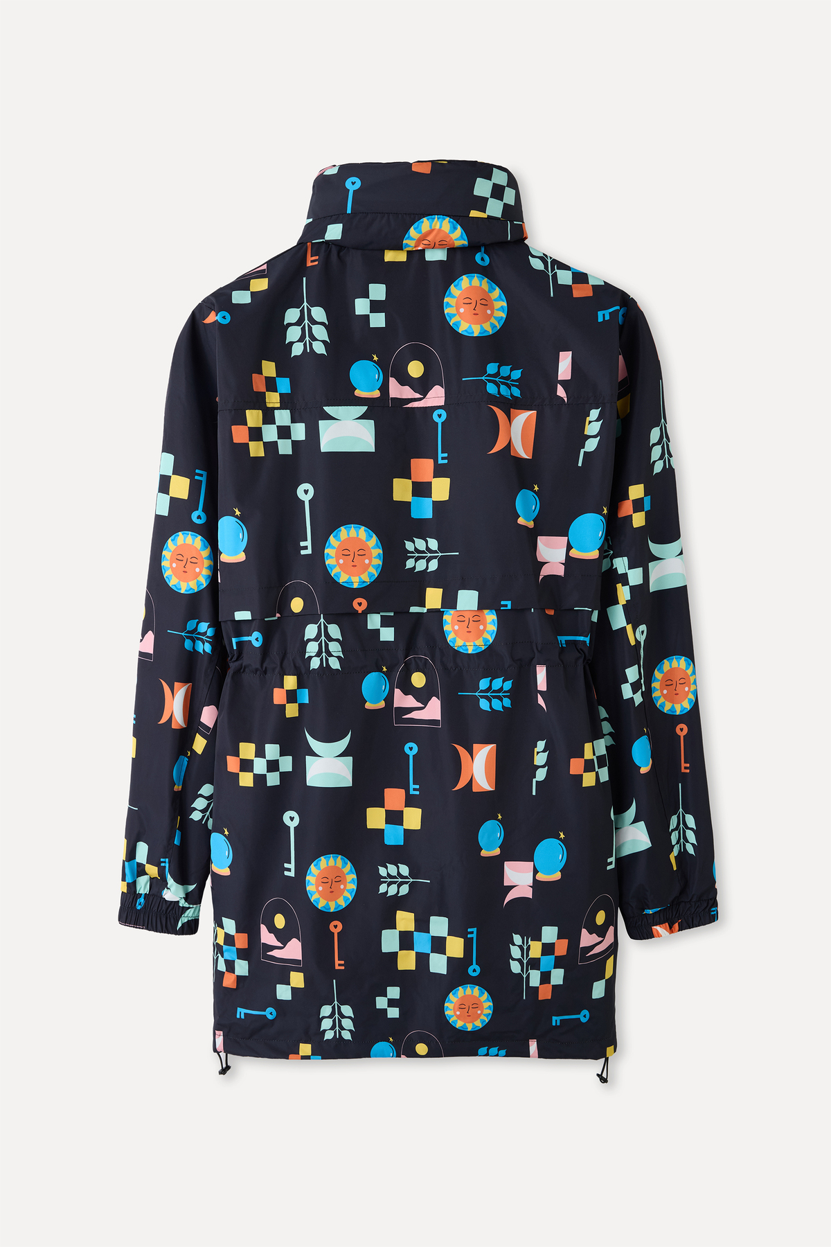 Mudo  DESENLİ ÇİFT FERMUARLI KAPÜŞONLU UZUN YAĞMURLUK - Görsel 8