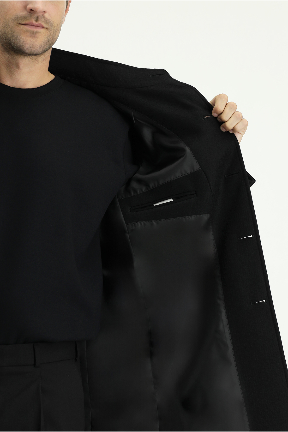 Kiğılı  Yünlü Klasik Kaban - Görsel 5