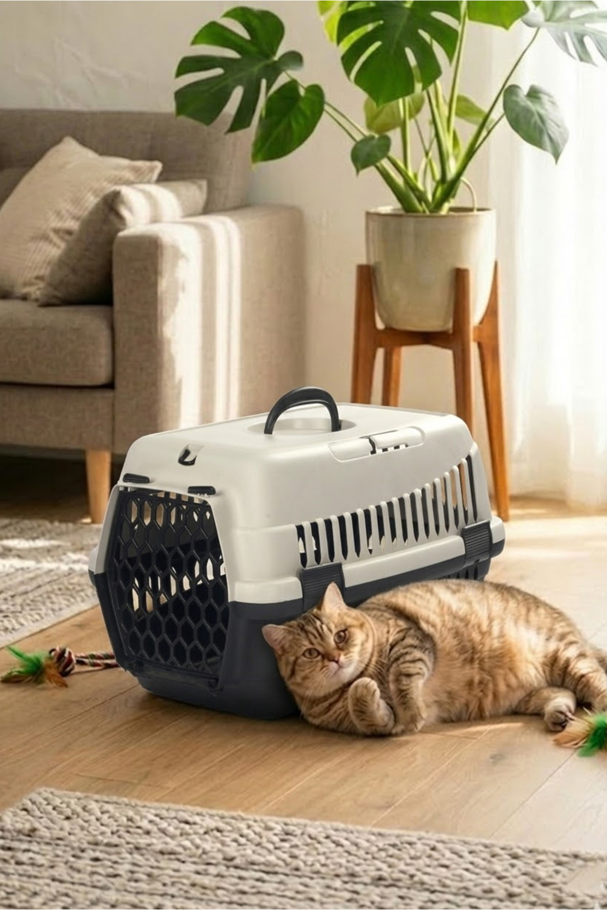 Petozi Evcil Hayvan Kedi Köpek Taşıma Sepeti Orta Boy 68,5x56,5x40 cm - Fiyatı, Yorumları